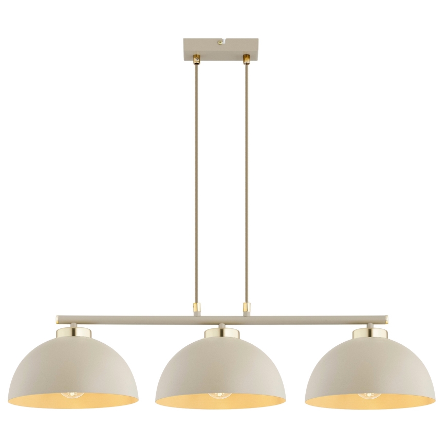 Brilagi - Lysekrone på wire MOON 3xE27/60W/230V beige/guld