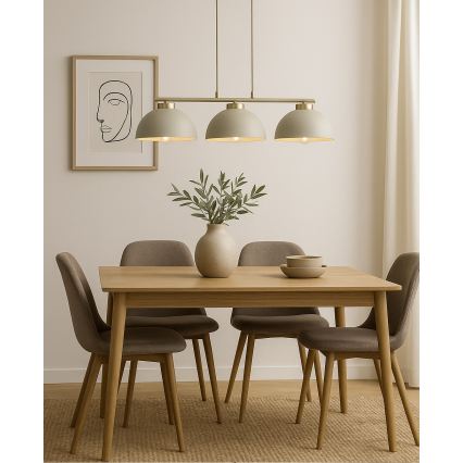 Brilagi - Lysekrone på wire MOON 3xE27/60W/230V beige/guld