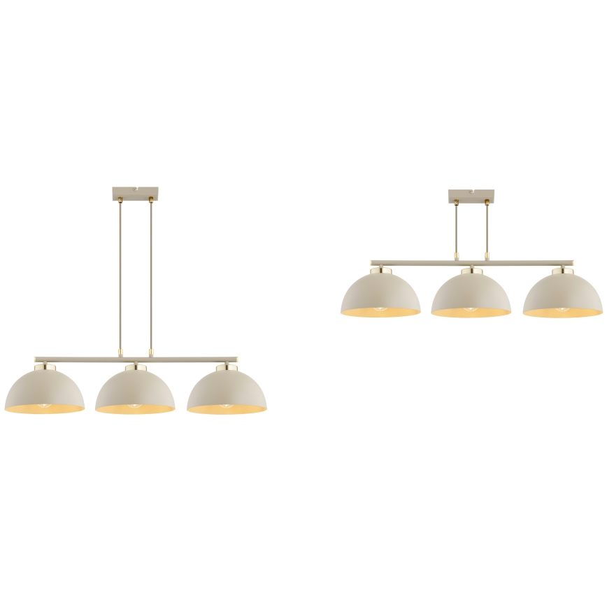 Brilagi - Lysekrone på wire MOON 3xE27/60W/230V beige/guld