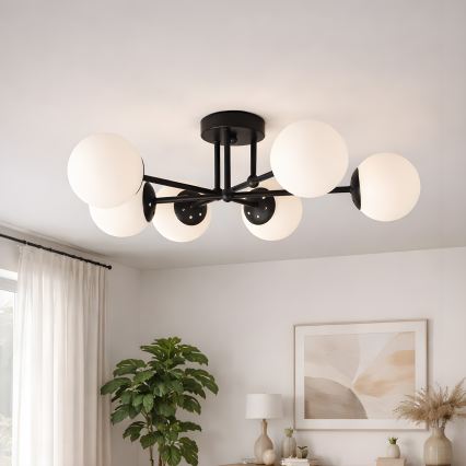 Brilagi - MALIVA overflademonteret loftlampe 6xE14/15W/230V sort/hvid