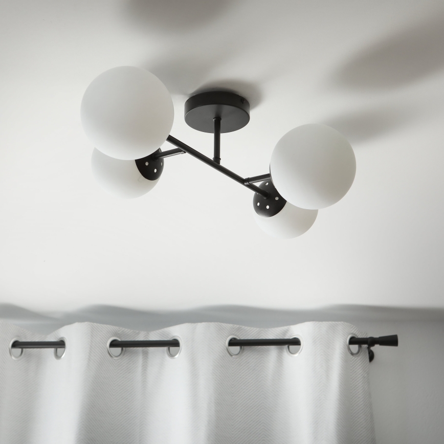 Brilagi - MALONY overflademonteret loftlampe 4xE14/20W/230V sort