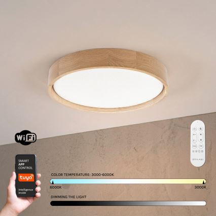 Brilagi - Dæmpbar LED-loftlampe MANAROLA SMART STARS LED/24W/230V 3000-6000K Wi-Fi Tuya Beacon Ø 41 cm eg + fjernbetjening