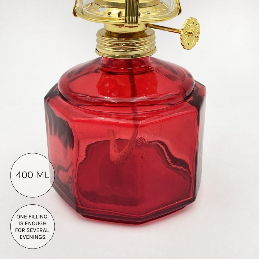 Brilagi - MERLIN petroleumslampe, rød