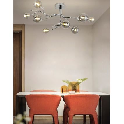 Brilagi - MISTEL LED påmonteret lysekrone 9xG9/3W/230V sort krom/røgfarvet