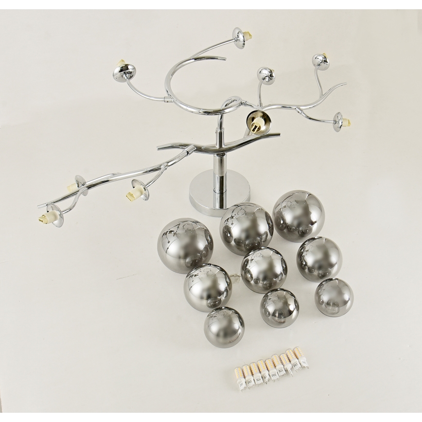 Brilagi - MISTEL LED påmonteret lysekrone 9xG9/3W/230V sort krom/røgfarvet