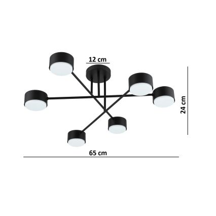 Brilagi - LED RGB+CCT Dæmpbar påbygget loftlampe MONO 6xGX53/14W/230V 2700-6500K Wi-Fi Tuya sort
