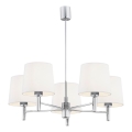 Brilagi - MONTE loftlampe på stang 5xE27/15W/230V cremefarvet/poleret krom