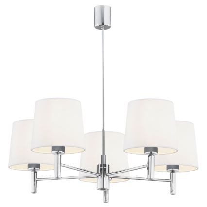 Brilagi - MONTE loftlampe på stang 5xE27/60W/230V cremefarvet/poleret krom