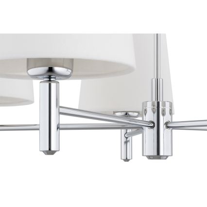 Brilagi - MONTE loftlampe på stang 5xE27/60W/230V cremefarvet/poleret krom