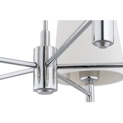 Brilagi - MONTE loftlampe på stang 5xE27/60W/230V cremefarvet/poleret krom