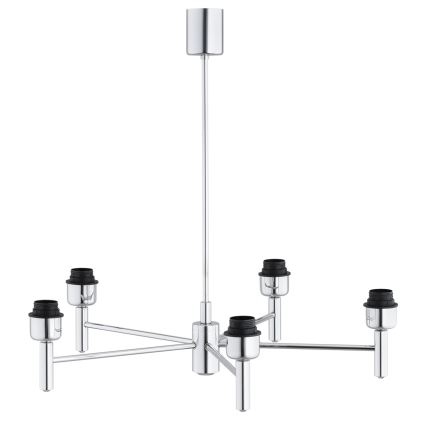 Brilagi - MONTE loftlampe på stang 5xE27/60W/230V cremefarvet/poleret krom
