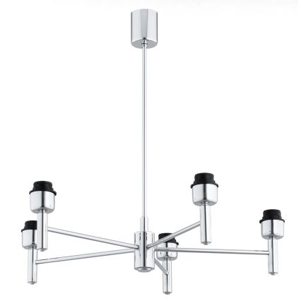 Brilagi - MONTE loftlampe på stang 5xE27/60W/230V cremefarvet/poleret krom