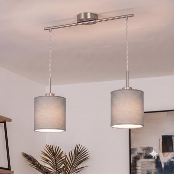 Brilagi - NUBILA LED-pendel på wire 2xE27/60W/230V, lysegrå