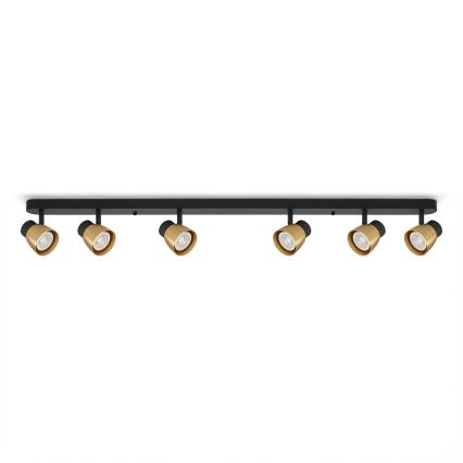 Brilagi - LED RGBW dæmpbar spot NUGGET 6xGU10/6,5W/230V 2700-6500K Wi-Fi sort/guld