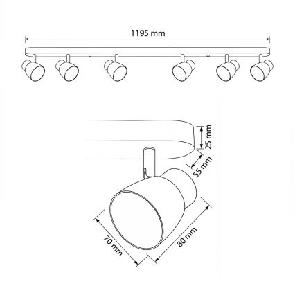 Brilagi - LED RGBW dæmpbar spot NUGGET 6xGU10/6,5W/230V 2700-6500K Wi-Fi sort/guld