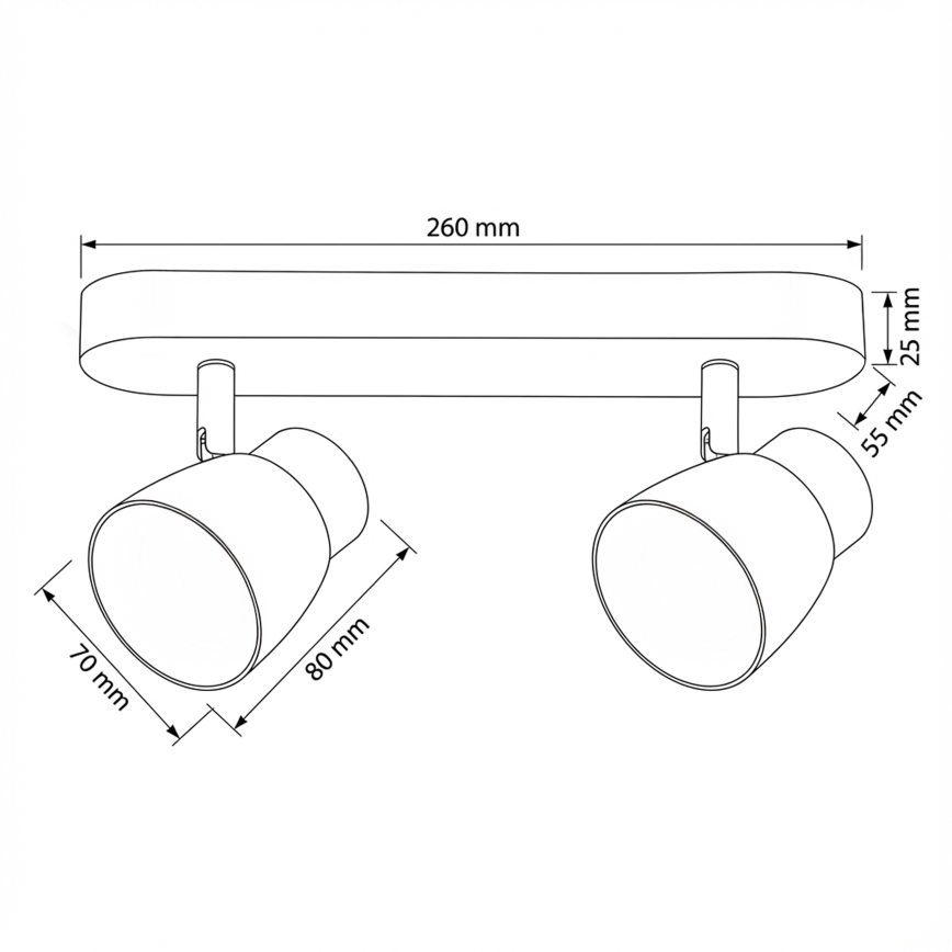 Brilagi - NUGGET spotlampe 2xGU10/30W/230V sort/guld