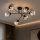 Brilagi - Nærloftmonteret lysekrone DIOR 6xE27/60W/230V sort/røget grå