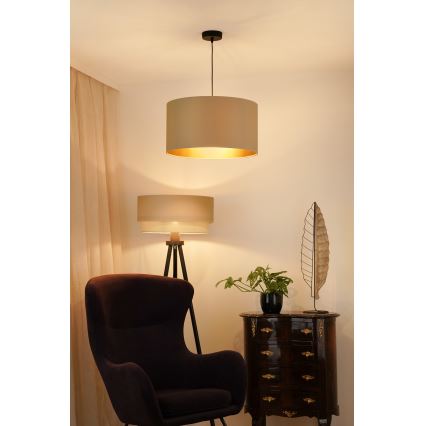 Brilagi - Loftlampe på kabel OREGON ROLLER VEGE 1xE27/15W/230V Ø 45 cm beige