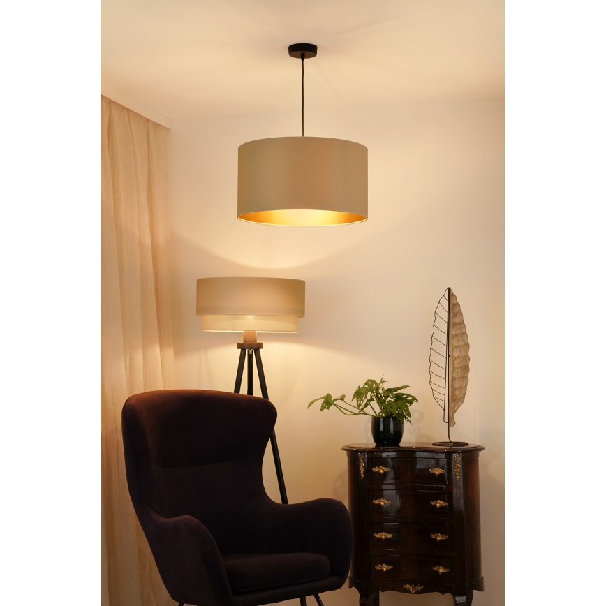 Brilagi - Loftlampe på kabel OREGON ROLLER VEGE 1xE27/15W/230V Ø 45 cm beige