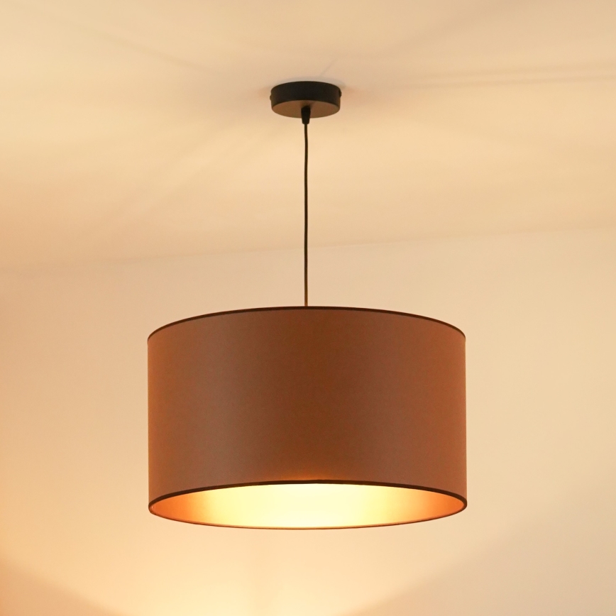Brilagi - Loftlampe på kabel OREGON ROLLER VEGE 1xE27/15W/230V Ø 45 cm brun