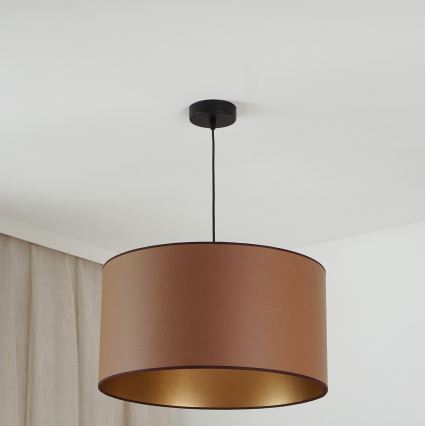 Brilagi - Loftlampe på kabel OREGON ROLLER VEGE 1xE27/15W/230V Ø 45 cm brun