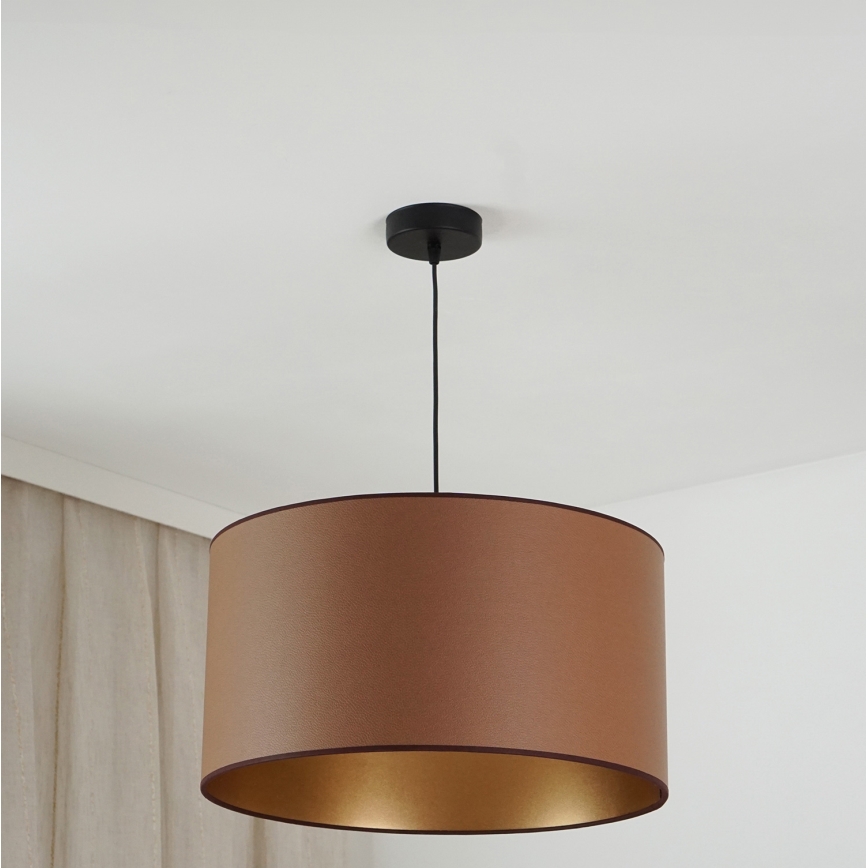 Brilagi - Loftlampe på kabel OREGON ROLLER VEGE 1xE27/15W/230V Ø 45 cm brun