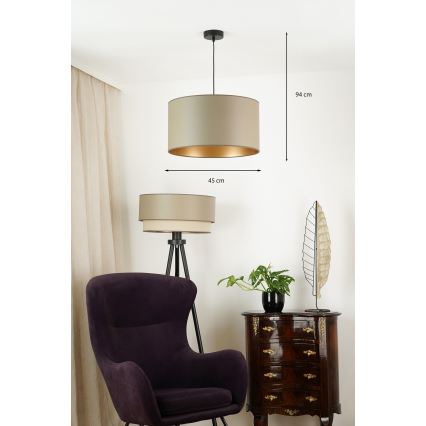Brilagi - Loftlampe på wire OREGON ROLLER VEGE 1xE27/15W/230V Ø 45 cm grå