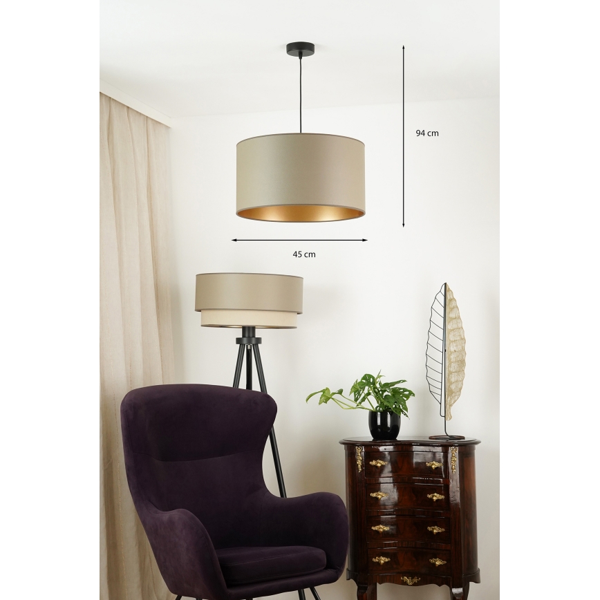 Brilagi - Loftlampe på wire OREGON ROLLER VEGE 1xE27/15W/230V Ø 45 cm grå