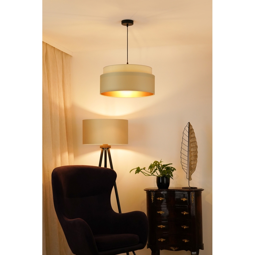 Brilagi - Loftlampe på kabel OREGON VEGE 1xE27/15W/230V Ø 45 cm beige