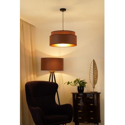 Brilagi - Loftlampe på kabel OREGON VEGE 1xE27/15W/230V Ø 45 cm brun