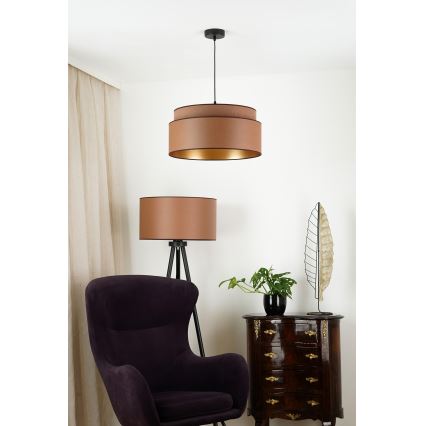 Brilagi - Loftlampe på kabel OREGON VEGE 1xE27/15W/230V Ø 45 cm brun