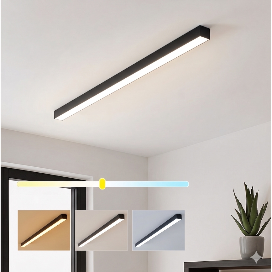 Brilagi - LED overflademonteret loftlampe FULLDAY LED/30/40/50W/230V 2700/4000/6000K 150 cm sort