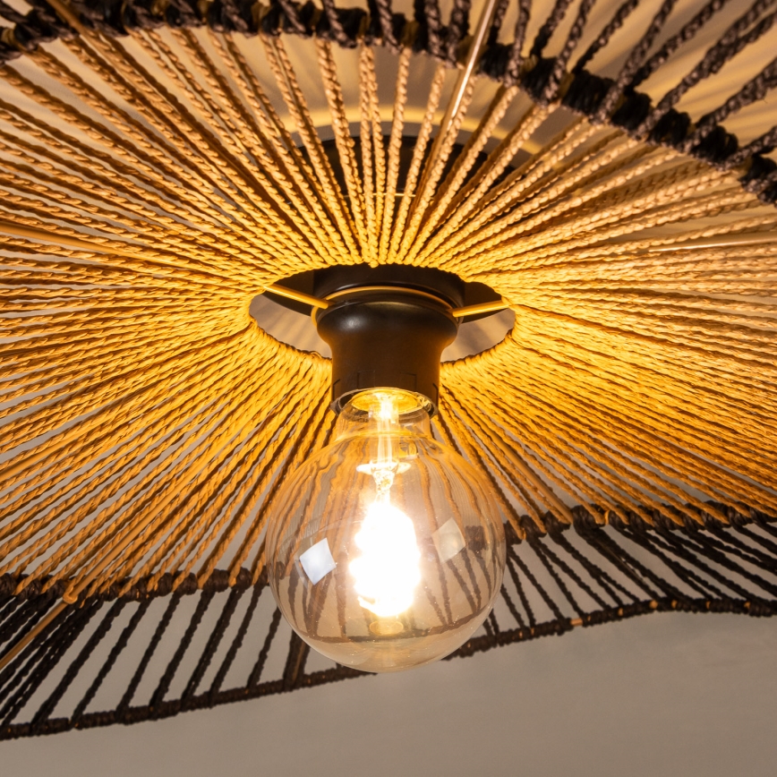 Brilagi - Overflademonteret LED-loftlampe CERIA BOHO 1xE27/40W/230V Ø 50 cm sort/brun