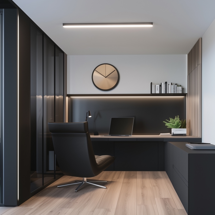 Brilagi - LED påbygget loftlampe FULLDAY LED/20/30/40W/230V 2700/4000/6000K 120 cm UGR19 sort