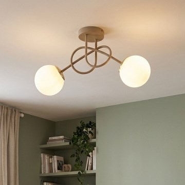 Brilagi - Overflademonteret loftlampe 2xE27/60W/230V beige/guld