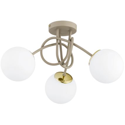 Brilagi - Overflademonteret loftlampe 3xE27/60W/230V beige/guld