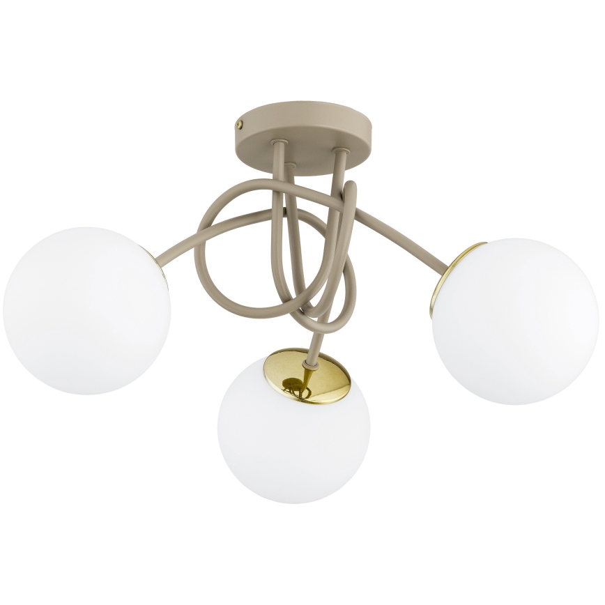 Brilagi - Overflademonteret loftlampe 3xE27/60W/230V beige/guld