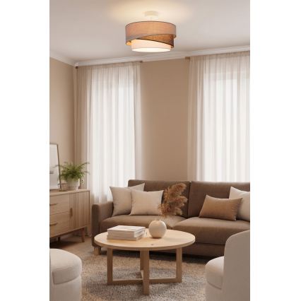 Brilagi - Overflademonteret loftlampe ARROW 1xE27/60W/230V Ø 45 cm beige/brun/hvid