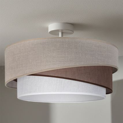 Brilagi - Overflademonteret loftlampe ARROW 1xE27/60W/230V Ø 45 cm beige/brun/hvid
