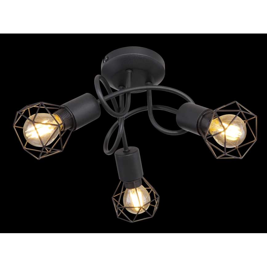 Brilagi - Overflademonteret loftlampe CAGE 3xE14/40W/230V