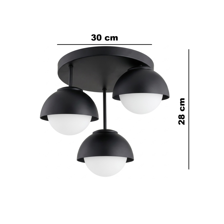 BRILAGI - Overflademonteret loftlampe COSMO 3xE27/60W/230V sort
