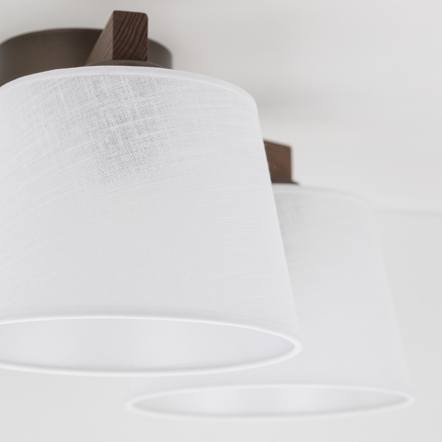 Brilagi - Overflademonteret loftlampe LATTE 3xE27/15W/230V fyrretræ/hvid