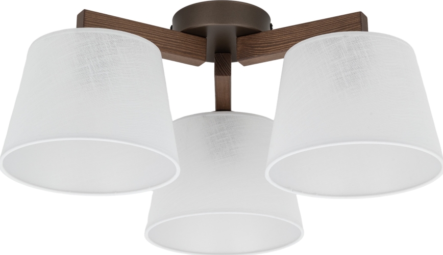 Brilagi - Overflademonteret loftlampe LATTE 3xE27/60W/230V fyrretræ/hvid