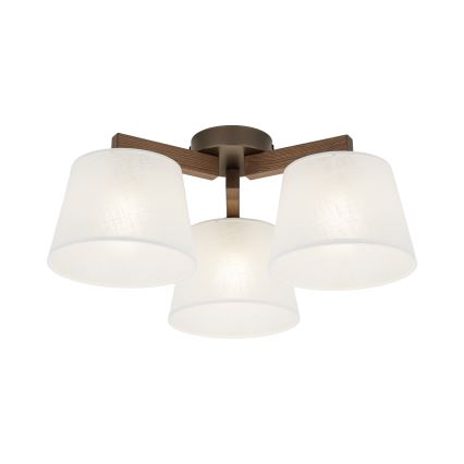 Brilagi - Overflademonteret loftlampe LATTE 3xE27/60W/230V fyrretræ/hvid