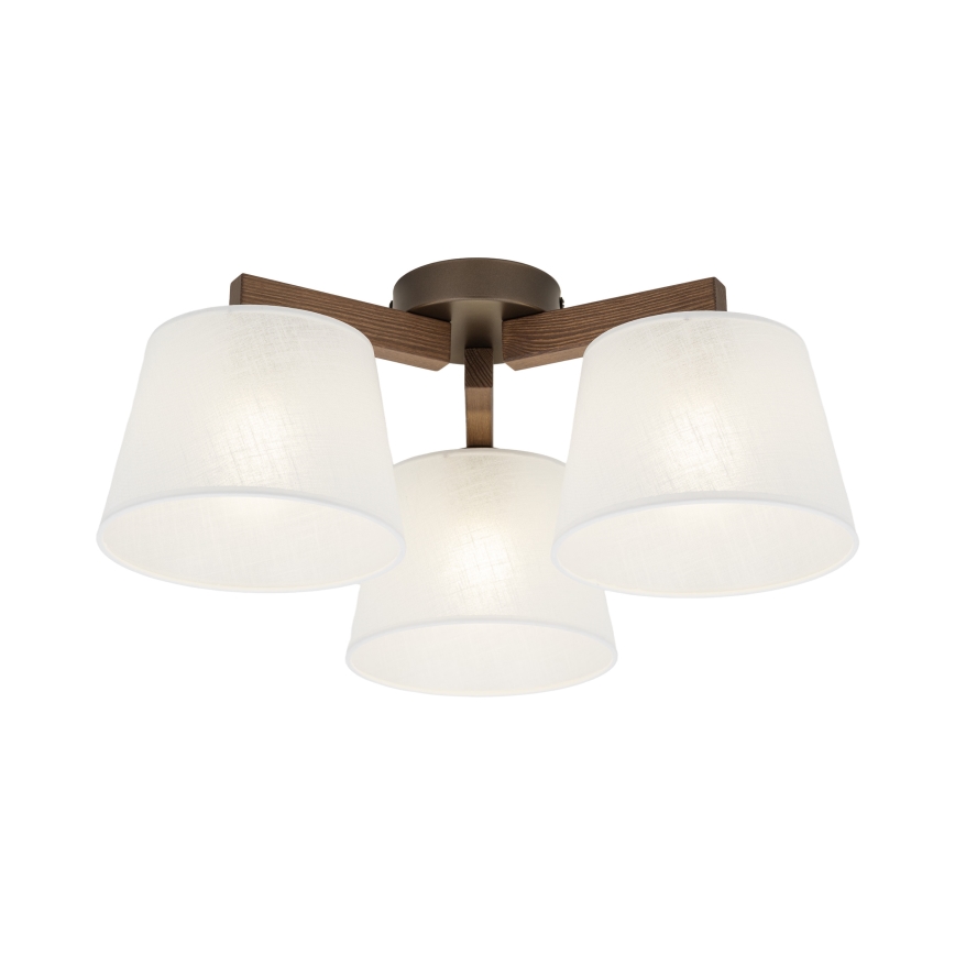 Brilagi - Overflademonteret loftlampe LATTE 3xE27/60W/230V fyrretræ/hvid