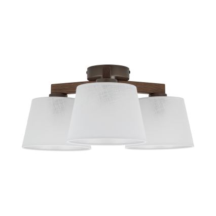 Brilagi - Overflademonteret loftlampe LATTE 3xE27/60W/230V fyrretræ/hvid