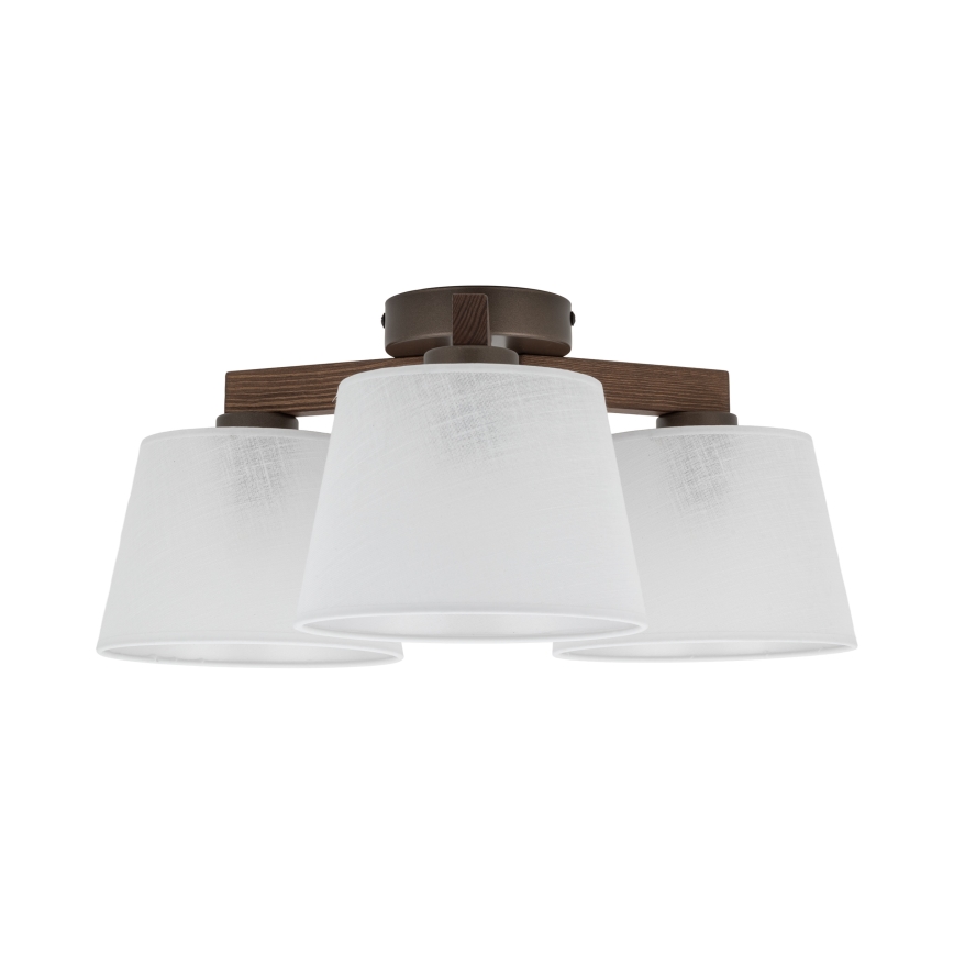 Brilagi - Overflademonteret loftlampe LATTE 3xE27/60W/230V fyrretræ/hvid