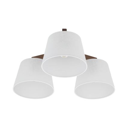 Brilagi - Overflademonteret loftlampe LATTE 3xE27/60W/230V fyrretræ/hvid