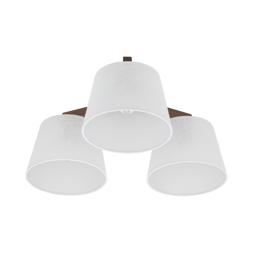Brilagi - Overflademonteret loftlampe LATTE 3xE27/60W/230V fyrretræ/hvid