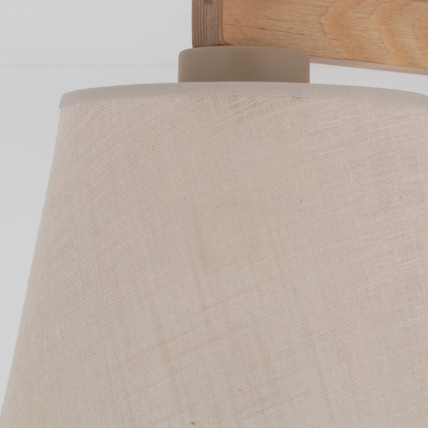 Brilagi - Overflademonteret loftlampe LATTE SABIA 3xE27/15W/230V fyrretræ/beige